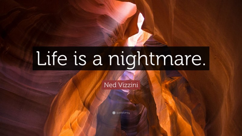 Ned Vizzini Quote: “Life is a nightmare.”