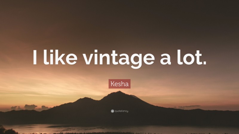 Kesha Quote: “I like vintage a lot.”