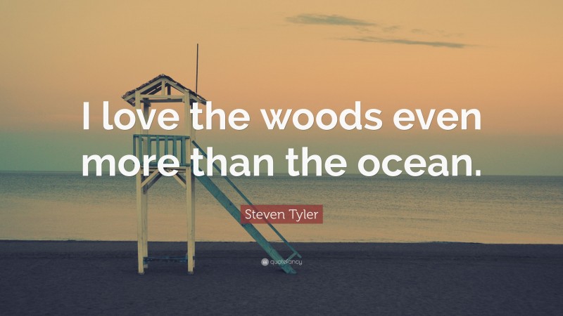 Steven Tyler Quote: “I love the woods even more than the ocean.”