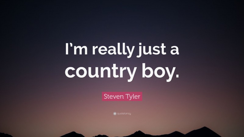 Steven Tyler Quote: “I’m really just a country boy.”
