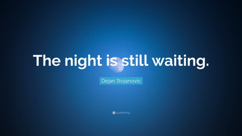 Dejan Stojanovic Quote: “The night is still waiting.”