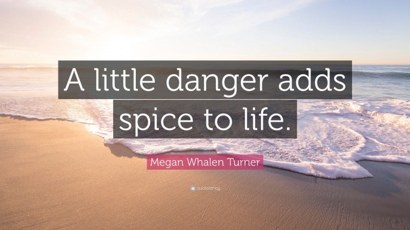 Megan Whalen Turner Quote: “A little danger adds spice to life.”