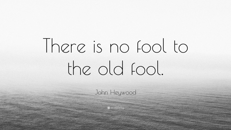 John Heywood Quote: “There is no fool to the old fool.”