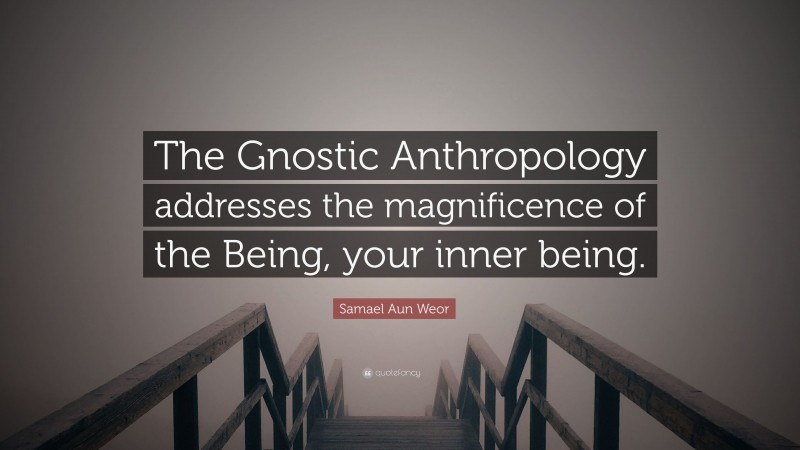 Samael Aun Weor Quote: “The Gnostic Anthropology addresses the magnificence of the Being, your inner being.”