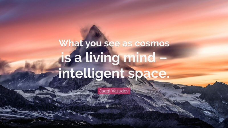 Jaggi Vasudev Quote: “What you see as cosmos is a living mind – intelligent space.”