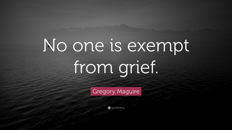 Gregory Maguire Quote: “No one is exempt from grief.”