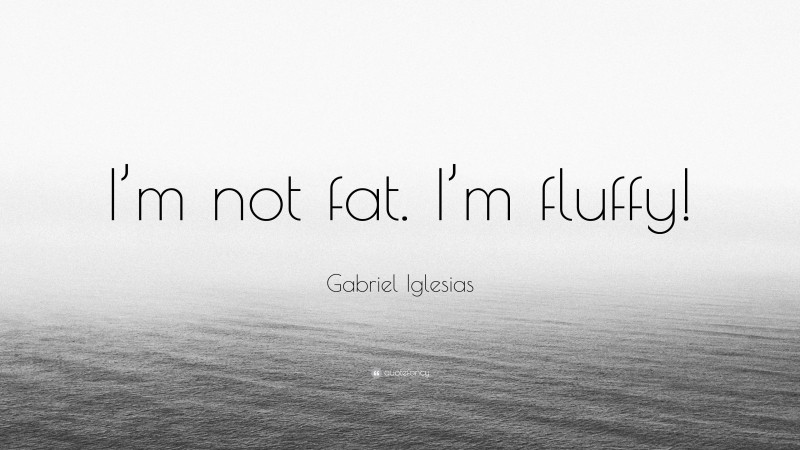 Gabriel Iglesias Quote: “I’m not fat. I’m fluffy!”