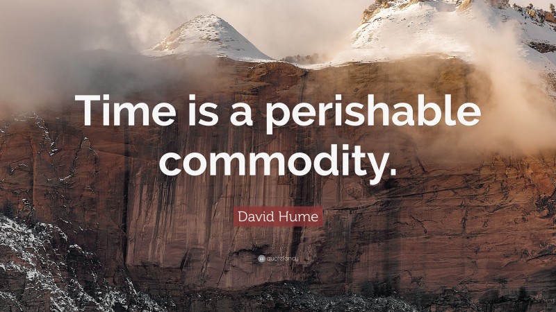 David Hume Quote: “Time is a perishable commodity.”