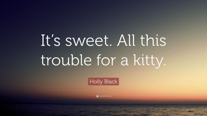 Holly Black Quote: “It’s sweet. All this trouble for a kitty.”