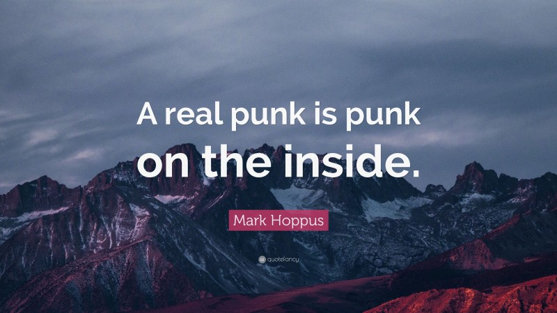 Mark Hoppus Quote: “A real punk is punk on the inside.”