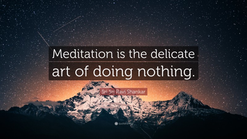 Sri Sri Ravi Shankar Quote: “Meditation is the delicate art of doing nothing.”