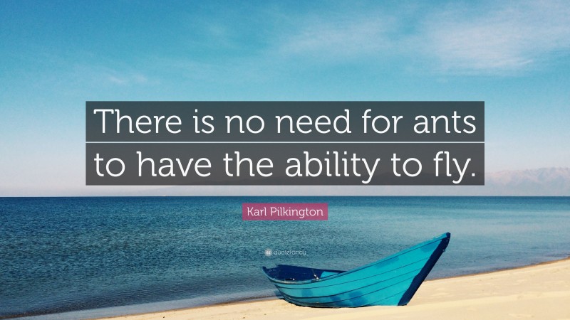 Karl Pilkington Quote: “There is no need for ants to have the ability to fly.”