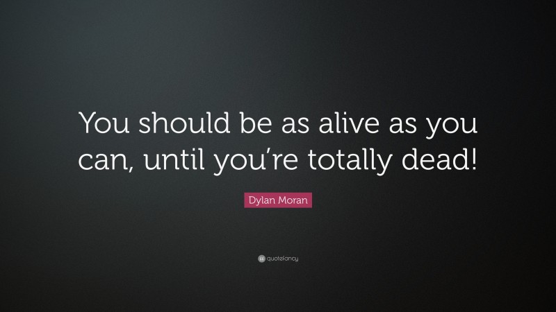 Dylan Moran Quote: “You should be as alive as you can, until you’re totally dead!”