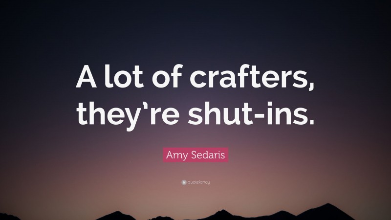 Amy Sedaris Quote: “A lot of crafters, they’re shut-ins.”