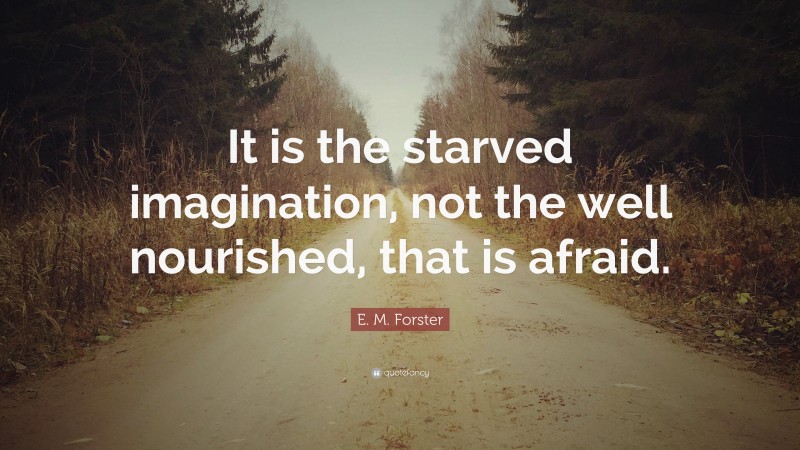 E. M. Forster Quote: “It is the starved imagination, not the well nourished, that is afraid.”