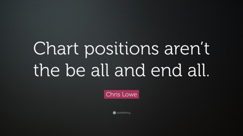 Chris Lowe Quote: “Chart positions aren’t the be all and end all.”
