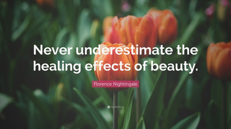 Florence Nightingale Quote: “Never underestimate the healing effects of beauty.”