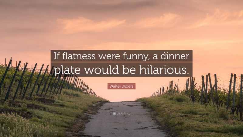 Walter Moers Quote: “If flatness were funny, a dinner plate would be hilarious.”