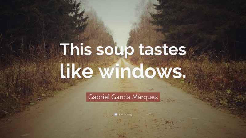 Gabriel Garcí­a Márquez Quote: “This soup tastes like windows.”