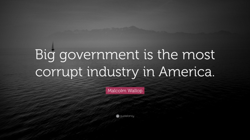Malcolm Wallop Quote: “Big government is the most corrupt industry in America.”