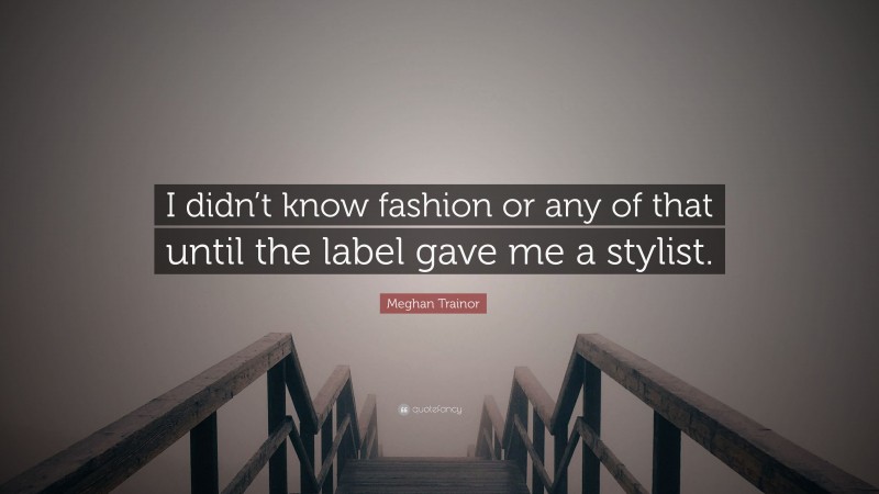 Meghan Trainor Quote: “I didn’t know fashion or any of that until the label gave me a stylist.”