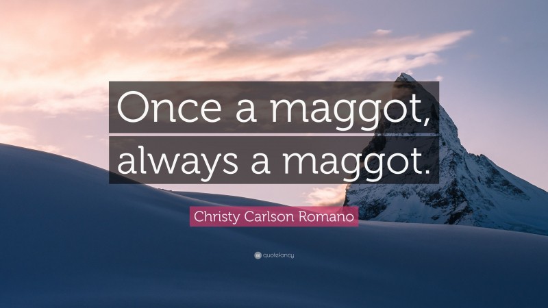 Christy Carlson Romano Quote: “Once a maggot, always a maggot.”
