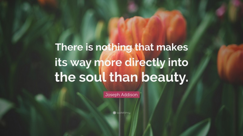 Joseph Addison Quote: “There is nothing that makes its way more directly into the soul than beauty.”