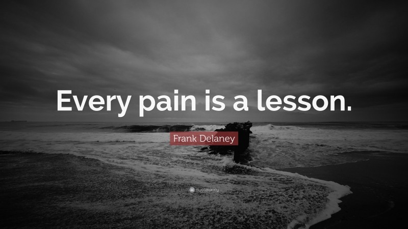Frank Delaney Quote: “Every pain is a lesson.”