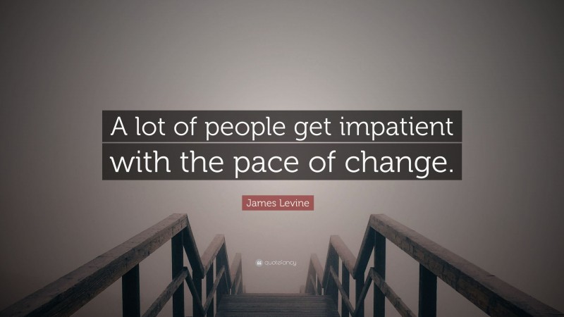 James Levine Quote: “A lot of people get impatient with the pace of change.”