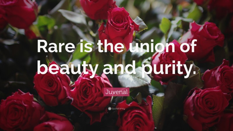 Juvenal Quote: “Rare is the union of beauty and purity.”