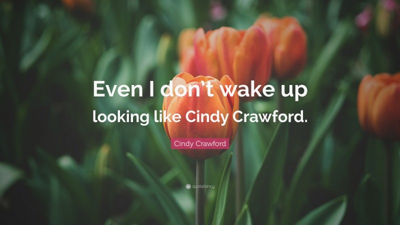 Cindy Crawford Quote: “Even I don’t wake up looking like Cindy Crawford.”