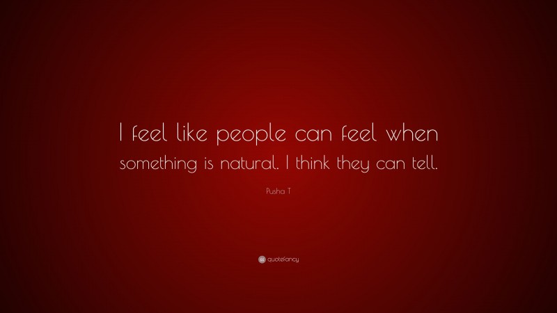 Pusha T Quote: “I feel like people can feel when something is natural. I think they can tell.”