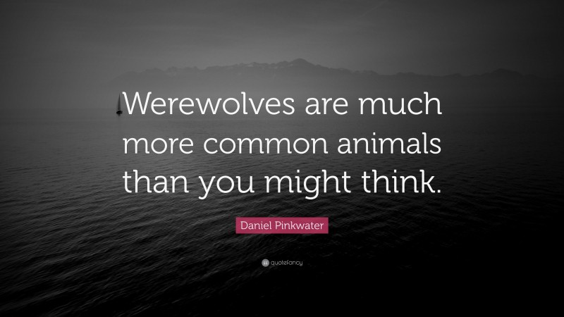 Daniel Pinkwater Quote: “Werewolves are much more common animals than you might think.”