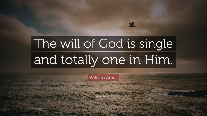 William Ames Quote: “The will of God is single and totally one in Him.”