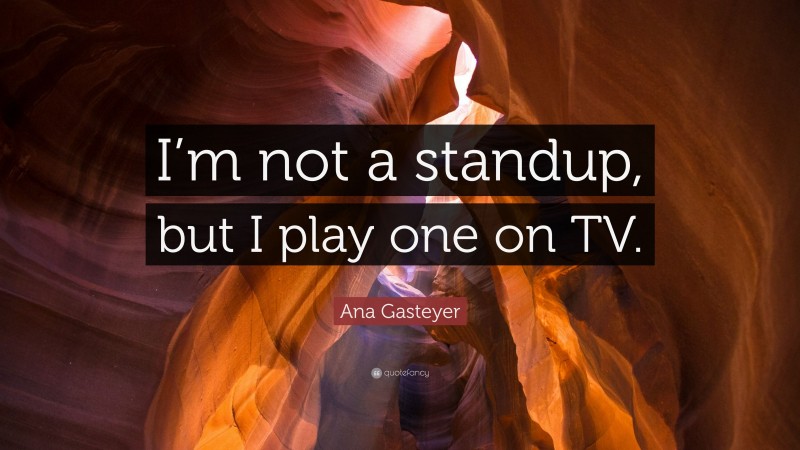 Ana Gasteyer Quote: “I’m not a standup, but I play one on TV.”