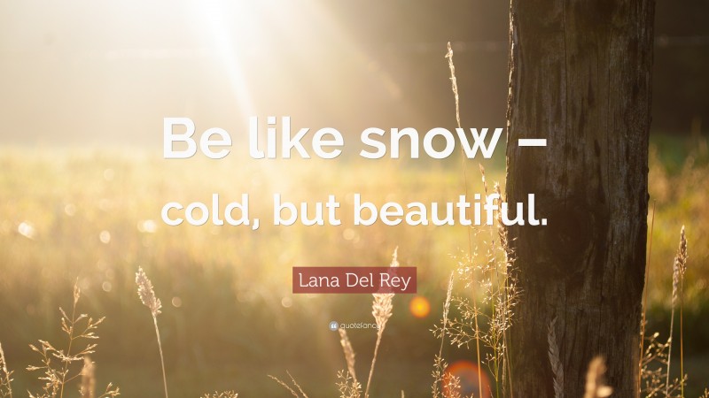 Lana Del Rey Quote: “Be like snow – cold, but beautiful.”