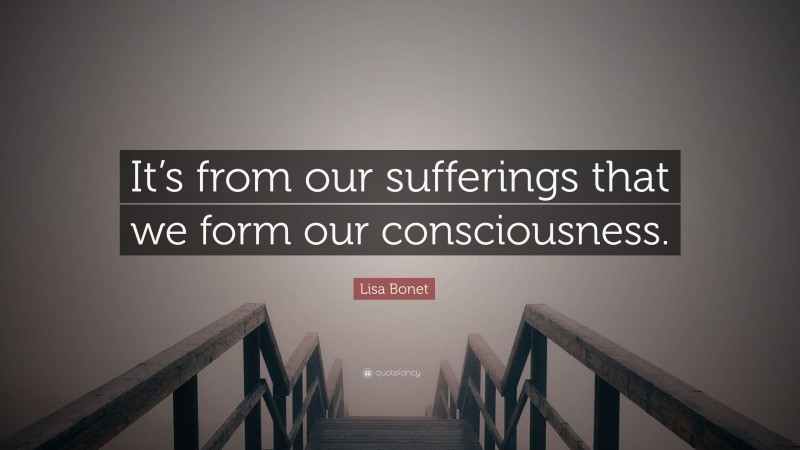 Lisa Bonet Quote: “It’s from our sufferings that we form our consciousness.”