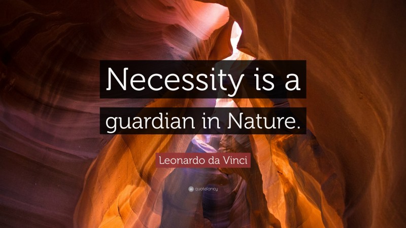 Leonardo da Vinci Quote: “Necessity is a guardian in Nature.”