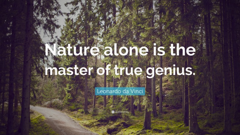 Leonardo da Vinci Quote: “Nature alone is the master of true genius.”