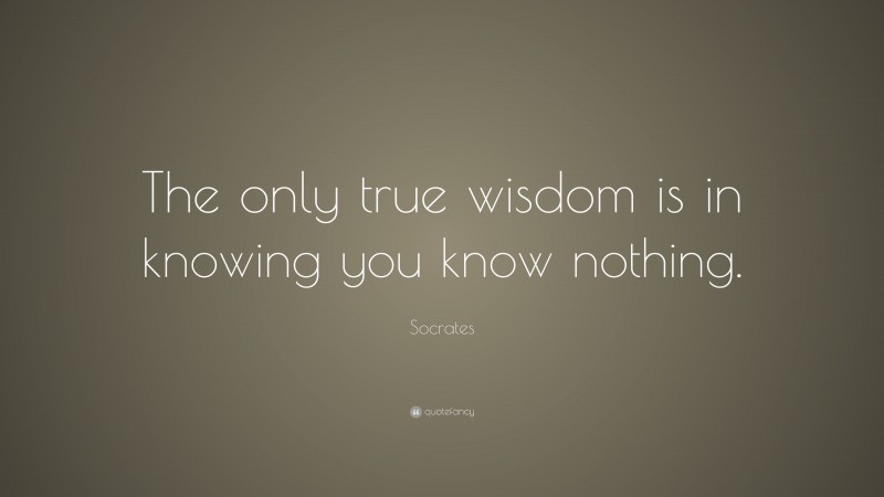 Socrates Quote: “The only true wisdom is in knowing you know nothing.”
