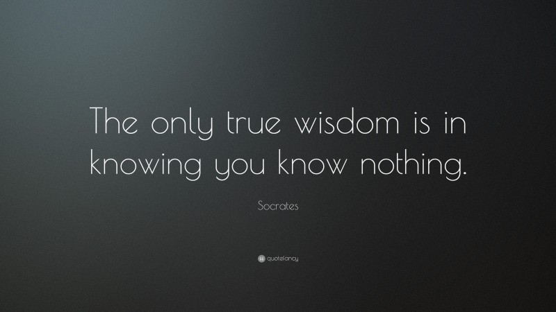 Socrates Quote: “The only true wisdom is in knowing you know nothing.”
