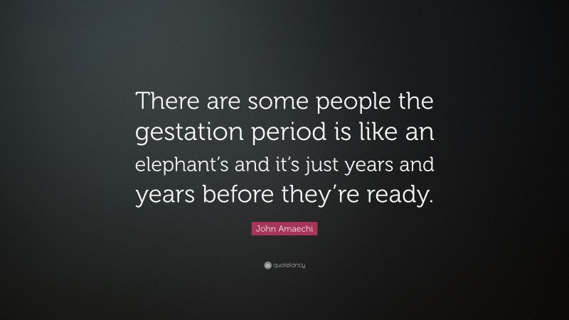 John Amaechi Quote: “There are some people the gestation period is like an elephant’s and it’s just years and years before they’re ready.”