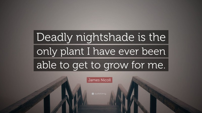 James Nicoll Quote: “Deadly nightshade is the only plant I have ever been able to get to grow for me.”