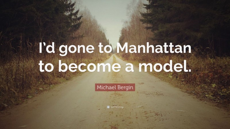 Michael Bergin Quote: “I’d gone to Manhattan to become a model.”