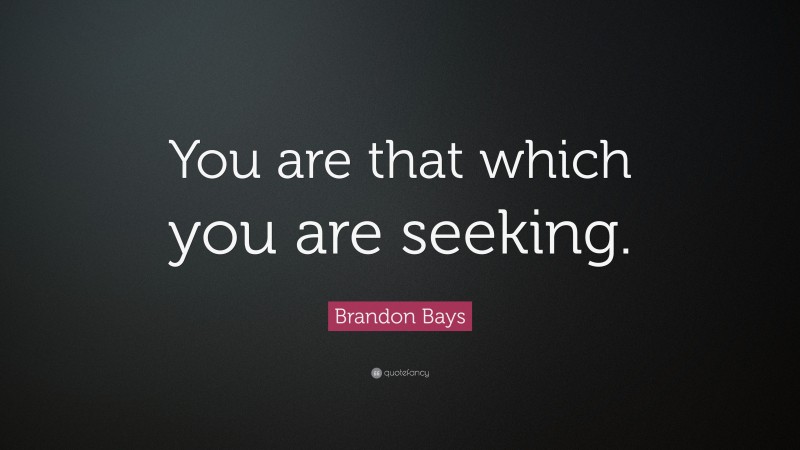 Brandon Bays Quote: “You are that which you are seeking.”