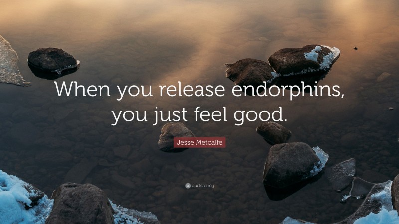 Jesse Metcalfe Quote: “When you release endorphins, you just feel good.”