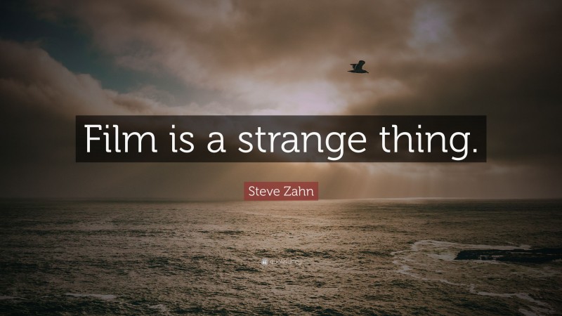 Steve Zahn Quote: “Film is a strange thing.”