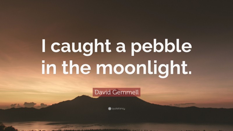 David Gemmell Quote: “I caught a pebble in the moonlight.”