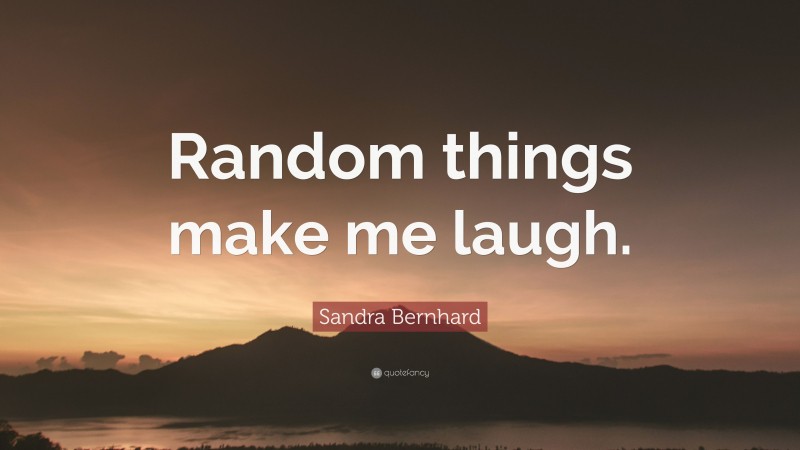 Sandra Bernhard Quote: “Random things make me laugh.”