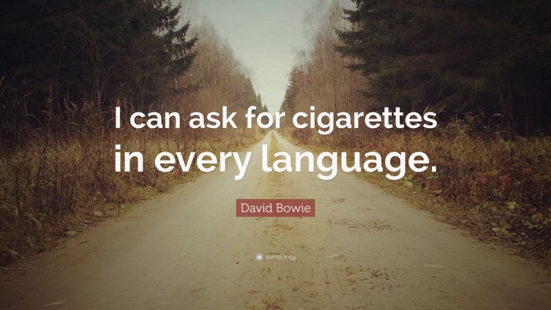 David Bowie Quote: “I can ask for cigarettes in every language.”